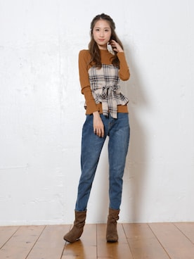 「shopnikoniko」｜「アイテム（パンツ）」を使った、ショップにこにこ（shopnikoniko）さん（レディース・170cm）の秋コーディネート
