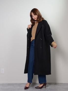 「shopnikoniko」｜「アイテム（チェスターコート）」を使った、ショップにこにこ（shopnikoniko）さん（レディース・160cm）の冬コーディネート