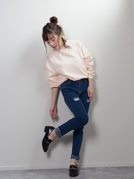 「shopnikoniko」｜「アイテム（トップス）」を使った、ショップにこにこ（shopnikoniko）さん（レディース・160cm）の冬コーディネート
