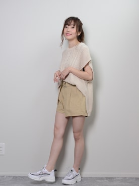 「shopnikoniko」｜「アイテム（トップス）」を使った、ショップにこにこ（shopnikoniko）さん（レディース・160cm）の春コーディネート