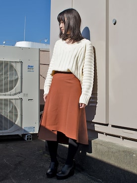 「テラコッタ」｜ちひろさん（レディース・154cm）の冬コーディネート
