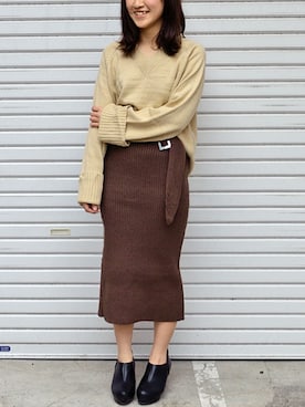 「ＡＮＤＪ（アンドジェイ）のアイテム」を使った、ちひろさん（レディース・154cm）の冬コーディネート