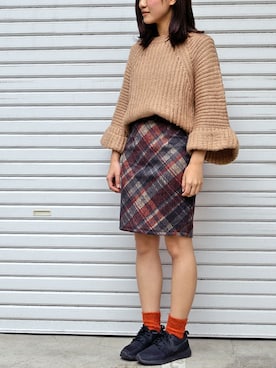 「ＡＮＤＪ（アンドジェイ）のアイテム」を使った、ちひろさん（レディース・154cm）の冬コーディネート
