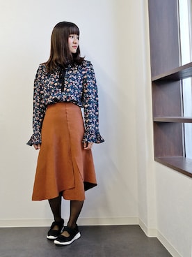 「enchanted（エンチャンテッド）のアイテム」を使った、ちひろさん（レディース・154cm）の冬コーディネート