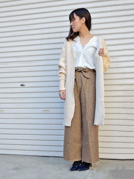 「ＡＮＤＪ（アンドジェイ）のアイテム（トップス）」を使った、ちひろさん（レディース・154cm）の冬コーディネート