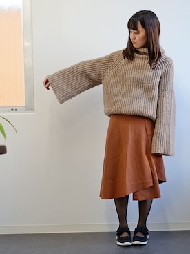 「ＡＮＤＪ（アンドジェイ）のアイテム」を使った、ちひろさん（レディース・154cm）の冬コーディネート