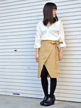 「ＡＮＤＪ（アンドジェイ）のアイテム」を使った、ちひろさん（レディース・154cm）の冬コーディネート