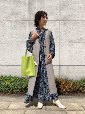 「green label relaxing（グリーンレーベルリラクシング）のアイテム（その他アウター）」を使った、yano_sさん（レディース・152cm）の秋コーディネート