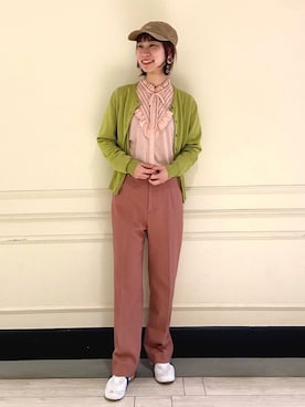 「Lui Chantant（ルイシャンタン）のアイテム」を使った、たけむさん（レディース・158cm）の冬コーディネート