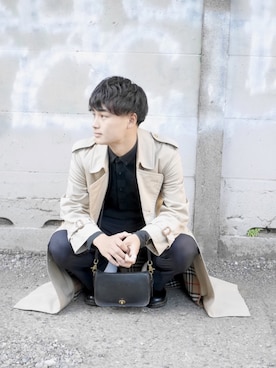 「Daniel Wellington（ダニエルウェリントン）のDANIEL WELLINGTON / CLASSIC BLACK レザーベルト/ローズゴールド 40mm▲（アナログ腕時計、ブラック系）」を使った、つむさん（メンズ・176cm）の秋コーディネート