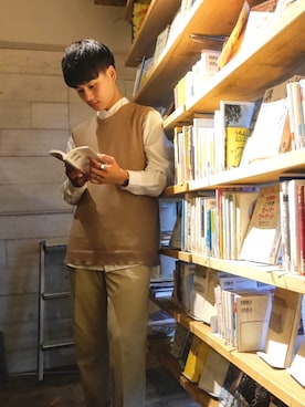 「WEGO（ウィゴー）のWEGO/タイ付きフライフロントシャツ（シャツ/ブラウス、ホワイト系）」を使った、つむさん（メンズ・176cm）の秋コーディネート