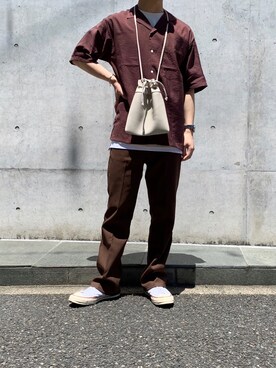 「RAGEBLUE（レイジブルー）のシリコンテンジクロングタンク/873711（タンクトップ）」を使った、おむらいす(rageblue )さん（メンズ・173cm）の夏コーディネート