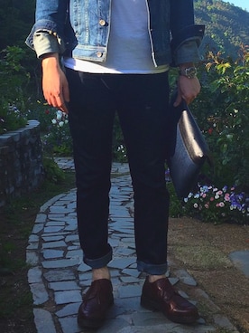「DOLCE&GABBANA（ドルチェアンドガッバーナ）のアイテム（デニムジャケット）」を使った、とみーさん（メンズ・175cm）の秋コーディネート