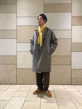 「RECOMMEND  ITEM STYLING」｜「アイテム（ステンカラーコート）」を使った、SHOHEI NAKAZUMIさん（メンズ・178cm）の秋コーディネート