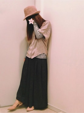 「23区（ニジュウサンク）のアイテム（帽子）」を使った、ne-neさん（レディース・150cm）の冬コーディネート