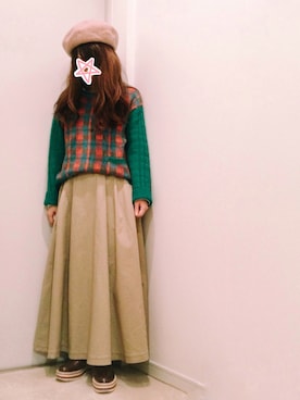 「COOCO（クーコ）のアイテム（帽子）」を使った、ne-neさん（レディース・150cm）の冬コーディネート