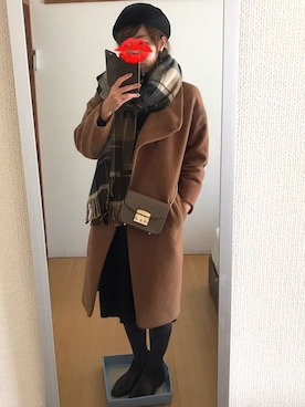 「Luz Llena (NEY)（ラズレナニー）のアイテム（帽子）」を使った、えもさん（レディース・165cm）の冬コーディネート