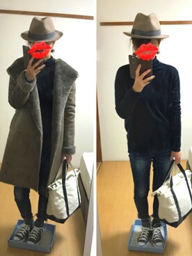 「URBAN RESEARCH ROSSO WOMEN（アーバンリサーチ　ロッソ）のアイテム（ムートンコート）」を使った、えもさん（レディース・165cm）の冬コーディネート