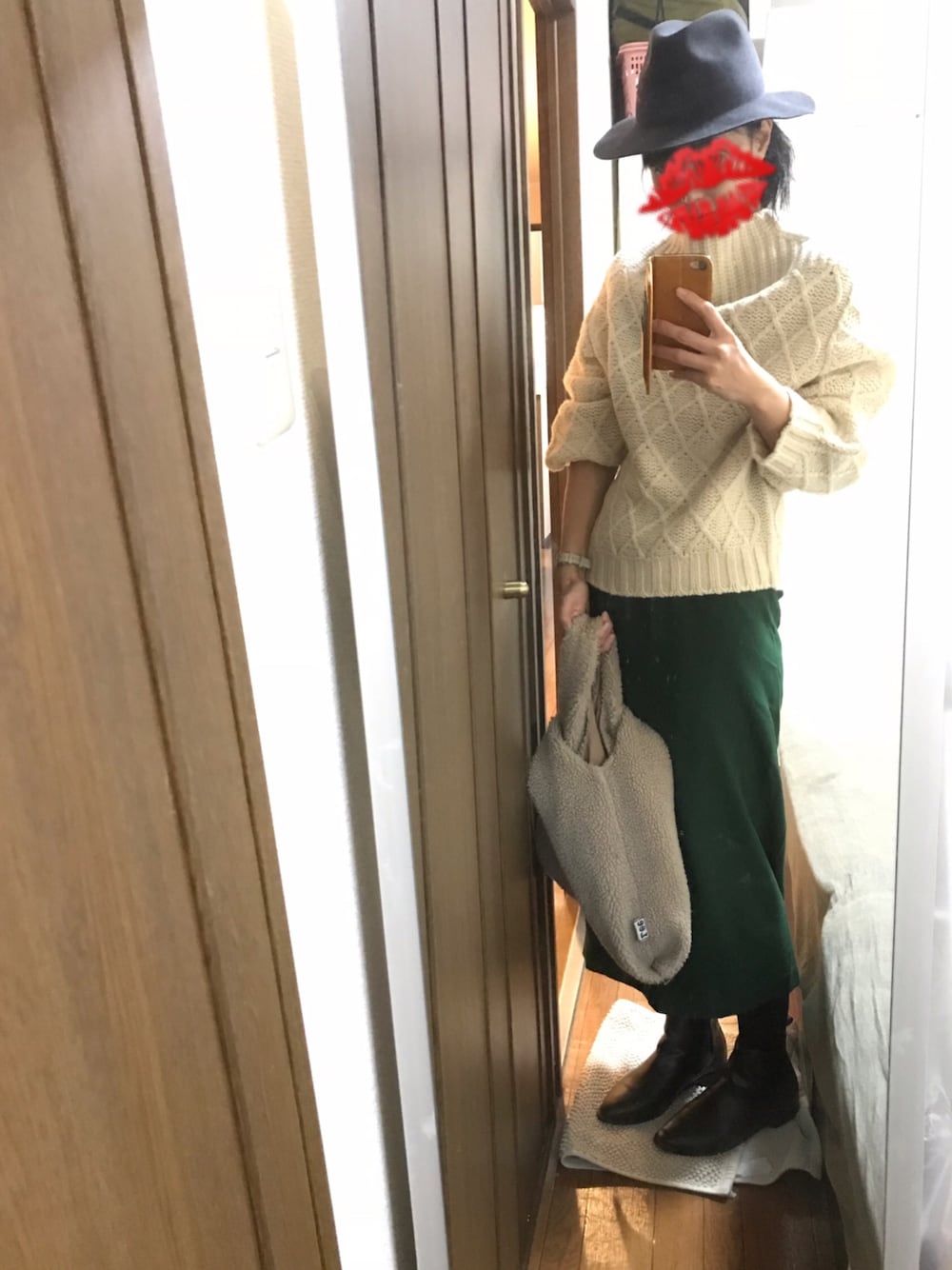 IENA - IENA ダイヤ柄ボトルネックプルオーバー 今期 美品 ナチュラル 完売 人気 IENA（イエナ）の「ダイヤ柄ボトルネックプルオーバー◇（ニット