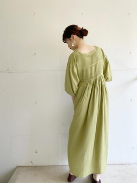 「Furryrate（ファーリーレート）の・furry rate ハシゴレース＆ピンタックワンピ＊＊（ワンピース、グリーン系）」を使った、koyamaaaaaさん（レディース・162cm）の春コーディネート