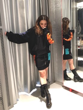「DIESEL（ディーゼル）のアイテム（スカート）」を使った、KOKORO.Iさん（レディース・148cm）の春コーディネート