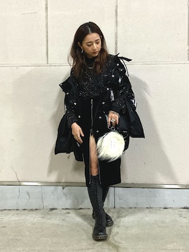 「DIESEL（ディーゼル）のアイテム（その他アウター）」を使った、KOKORO.Iさん（レディース・148cm）の冬コーディネート