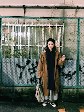 「アイテム（マフラー）」を使った、maruyama ayakaさん（レディース・155cm・20代）の秋コーディネート