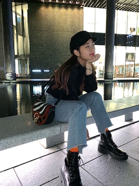 「アイテム（キャスケット）」を使った、NANAMIさん（レディース・163cm・10代）の秋コーディネート