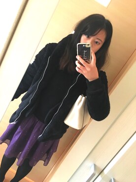 「Deviluse（Deviluse）のアイテム（ジャケット/アウター）」を使った、きゃめろんさん（レディース・160cm）の冬コーディネート