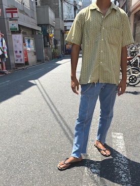 「OLD PARK（オールドパーク）のアイテム（パンツ）」を使った、takutakuさん（メンズ・175cm）の夏コーディネート