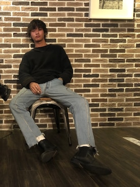 「OLD PARK（オールドパーク）のアイテム（パンツ）」を使った、takutakuさん（メンズ・175cm）の冬コーディネート