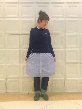 「orslow」｜「アイテム（ワンピース/ドレス）」を使った、takita mikiさん（レディース・154cm）の冬コーディネート