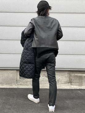 「Paul Smith（ポールスミス）のアイテム（ライダースジャケット）」を使った、R.  さん（メンズ・167cm）の冬コーディネート