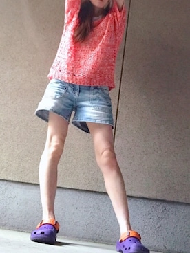 「OZOC（オゾック）のアイテム（デニムパンツ）」を使った、A☆Fさん（レディース・153cm）の夏コーディネート