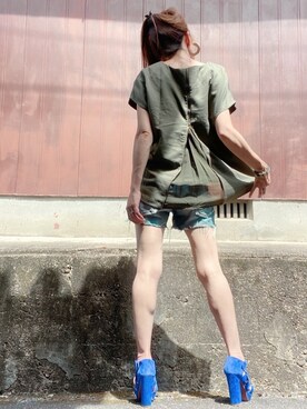 「Jeffrey Campbell（ジェフリーキャンベル）のアイテム（サンダル）」を使った、A☆Fさん（レディース・153cm）の夏コーディネート