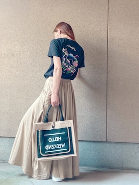 「カコバッグ」｜「アイテム（スカート）」を使った、A☆Fさん（レディース・153cm）の夏コーディネート