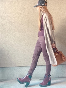 「テラコッタ」｜「アイテム（キャップ）」を使った、A☆Fさん（レディース・153cm）の秋コーディネート