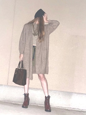 「Yohji Yamamoto（ヨウジヤマモト）のアイテム（ニットキャップ/ビーニー）」を使った、A☆Fさん（レディース・153cm）の秋コーディネート