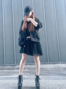 「Alpha Industries（アルファインダストリーズ）のアイテム（MA-1）」を使った、A☆Fさん（レディース・153cm）の秋コーディネート