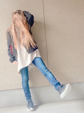 「Alpha Industries（アルファインダストリーズ）のアイテム（MA-1）」を使った、A☆Fさん（レディース・153cm）の冬コーディネート
