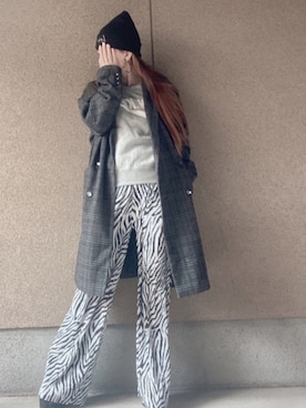 「Yohji Yamamoto（ヨウジヤマモト）のアイテム（ニットキャップ/ビーニー）」を使った、A☆Fさん（レディース・153cm）の冬コーディネート