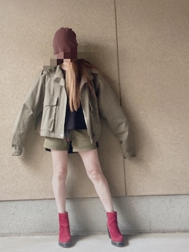 「チャイハネ（チャイハネ）のアイテム（ニットキャップ/ビーニー）」を使った、A☆Fさん（レディース・153cm）の冬コーディネート