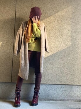 「チャイハネ（チャイハネ）のアイテム（ニットキャップ/ビーニー）」を使った、A☆Fさん（レディース・153cm）の冬コーディネート