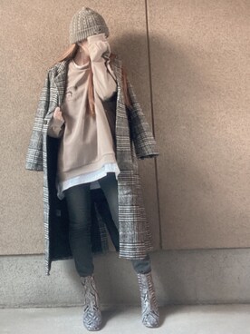 「SUGAR BISKET（シュガービスケット）のアイテム（チェスターコート）」を使った、A☆Fさん（レディース・153cm）の冬コーディネート