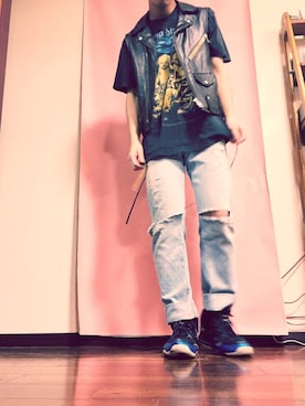 「blackmeans（ブラックミーンズ）のアイテム（ジャケット/アウター）」を使った、鬼澤駿天【boucle】さん（メンズ・172cm）の夏コーディネート