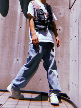 「NIKE（ナイキ）のナイキ エア フォース 1 LOW 07 メンズシューズ / NIKE AIR FORCE 1 '07 (AF1)（スニーカー）」を使った、鬼澤駿天【boucle】さん（メンズ・172cm）の夏コーディネート