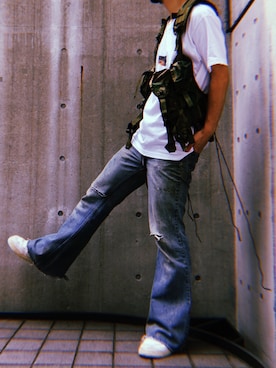 「NIKE（ナイキ）のナイキ エア フォース 1 LOW 07 メンズシューズ / NIKE AIR FORCE 1 '07 (AF1)（スニーカー）」を使った、鬼澤駿天【boucle】さん（メンズ・172cm）の夏コーディネート