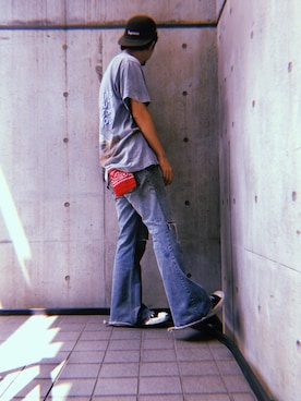 「フレアデニム」｜鬼澤駿天【boucle】さん（メンズ・172cm）の夏コーディネート