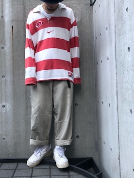 「ラガーシャツ」｜「アイテム（パンツ）」を使った、鬼澤駿天【boucle】さん（メンズ・172cm）の秋コーディネート