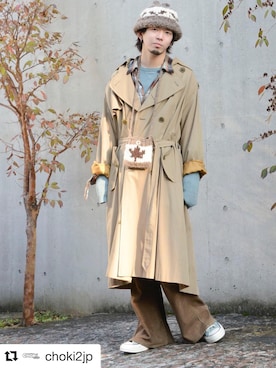 「カウチンセーター」｜「アイテム（ニットキャップ/ビーニー）」を使った、鬼澤駿天【boucle】さん（メンズ・172cm）の冬コーディネート